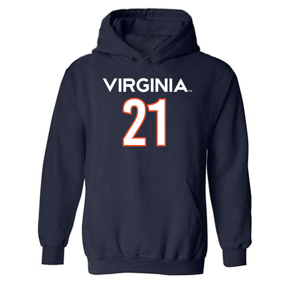 Virginia - NCAA Women's Basketball : Kymora Johnson - Hooded Sweatshirt Replica Shersey