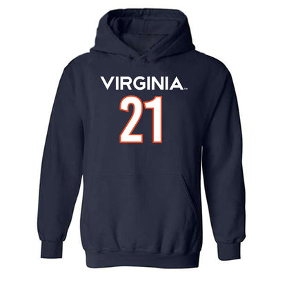 Virginia - NCAA Women's Basketball : Kymora Johnson - Hooded Sweatshirt Replica Shersey