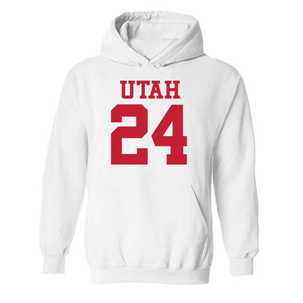 Utah - NCAA Football : Darrien Stewart - White Replica Shersey Hooded Sweatshirt
