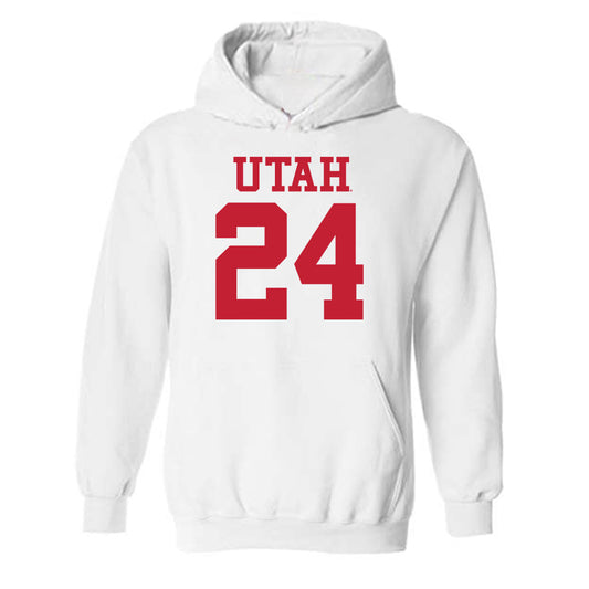 Utah - NCAA Football : Darrien Stewart - White Replica Shersey Hooded Sweatshirt