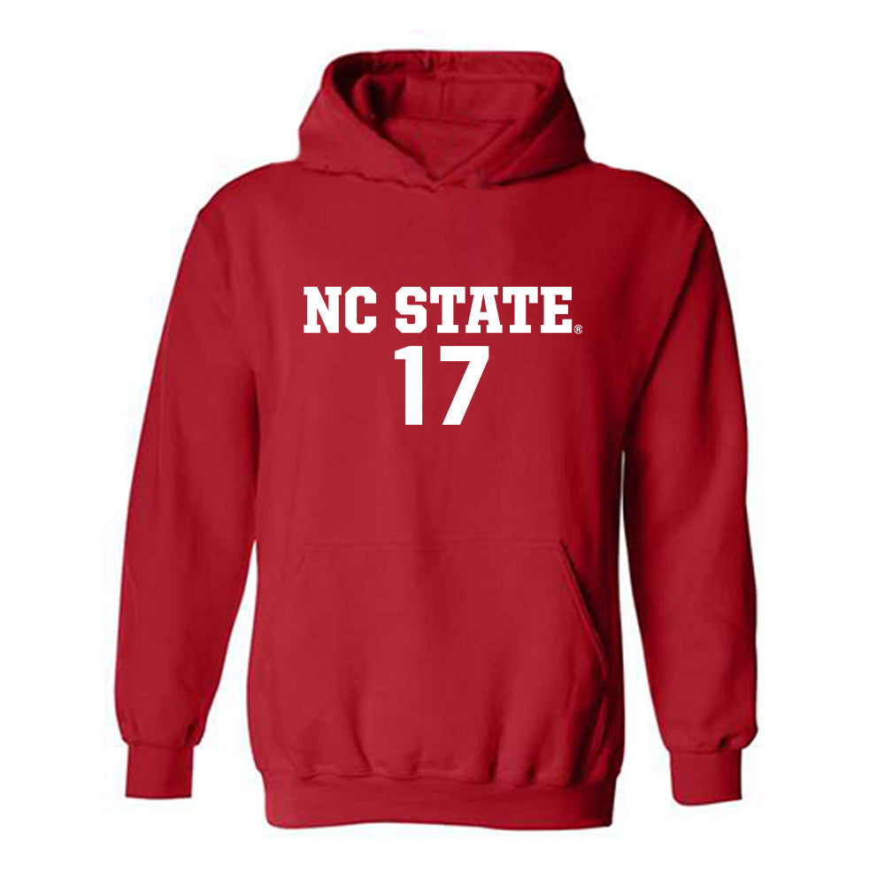 NC State - NCAA Men's Soccer : Caden Tolentino - Red Replica Shersey Hooded Sweatshirt