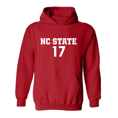 NC State - NCAA Men's Soccer : Caden Tolentino - Red Replica Shersey Hooded Sweatshirt