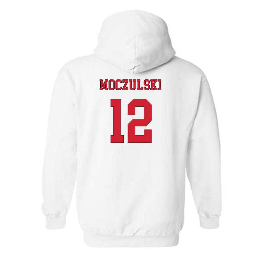 NC State - NCAA Men's Soccer : Tyler Moczulski - White Replica Shersey Hooded Sweatshirt