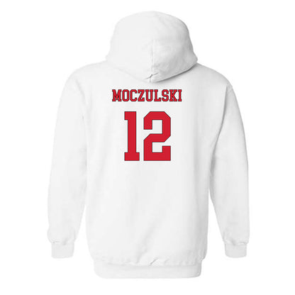 NC State - NCAA Men's Soccer : Tyler Moczulski - White Replica Shersey Hooded Sweatshirt