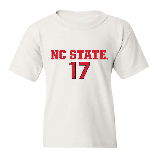 NC State - NCAA Men's Soccer : Caden Tolentino - White Replica Shersey Youth T-Shirt