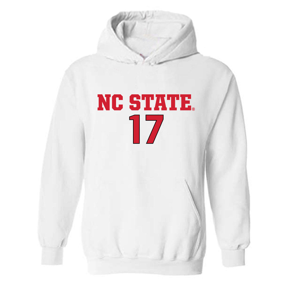 NC State - NCAA Men's Soccer : Caden Tolentino - White Replica Shersey Hooded Sweatshirt