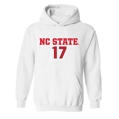 NC State - NCAA Men's Soccer : Caden Tolentino - White Replica Shersey Hooded Sweatshirt