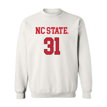 NC State - NCAA Women's Volleyball : Elaisa Villar - White Replica Shersey Sweatshirt